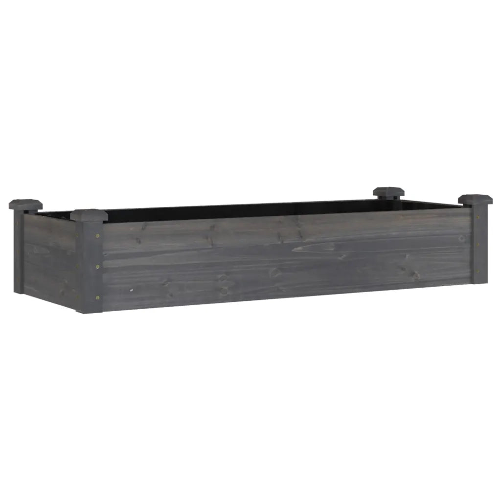 Fioriera Giardino con Fodera-Vaso da giardino Grigia 120x45x25cm Massello Abete