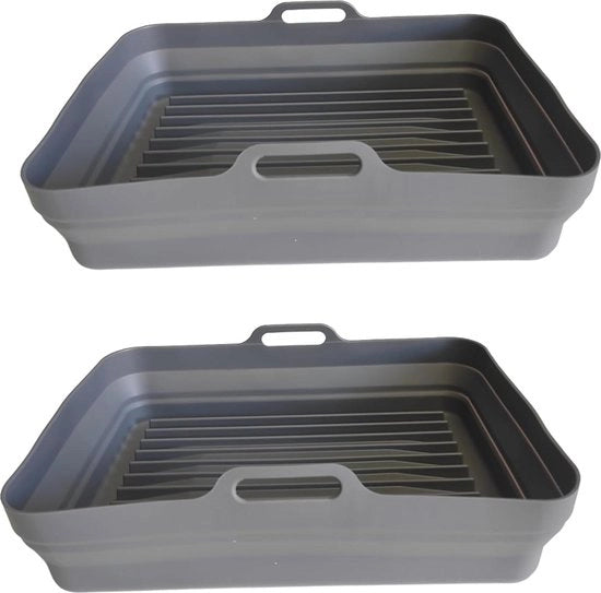 Set di 2 forme rettangolari per air fryer - compatibile con Cecofry Dual 9000 - accessori per forno a microonde air fryer - silicone