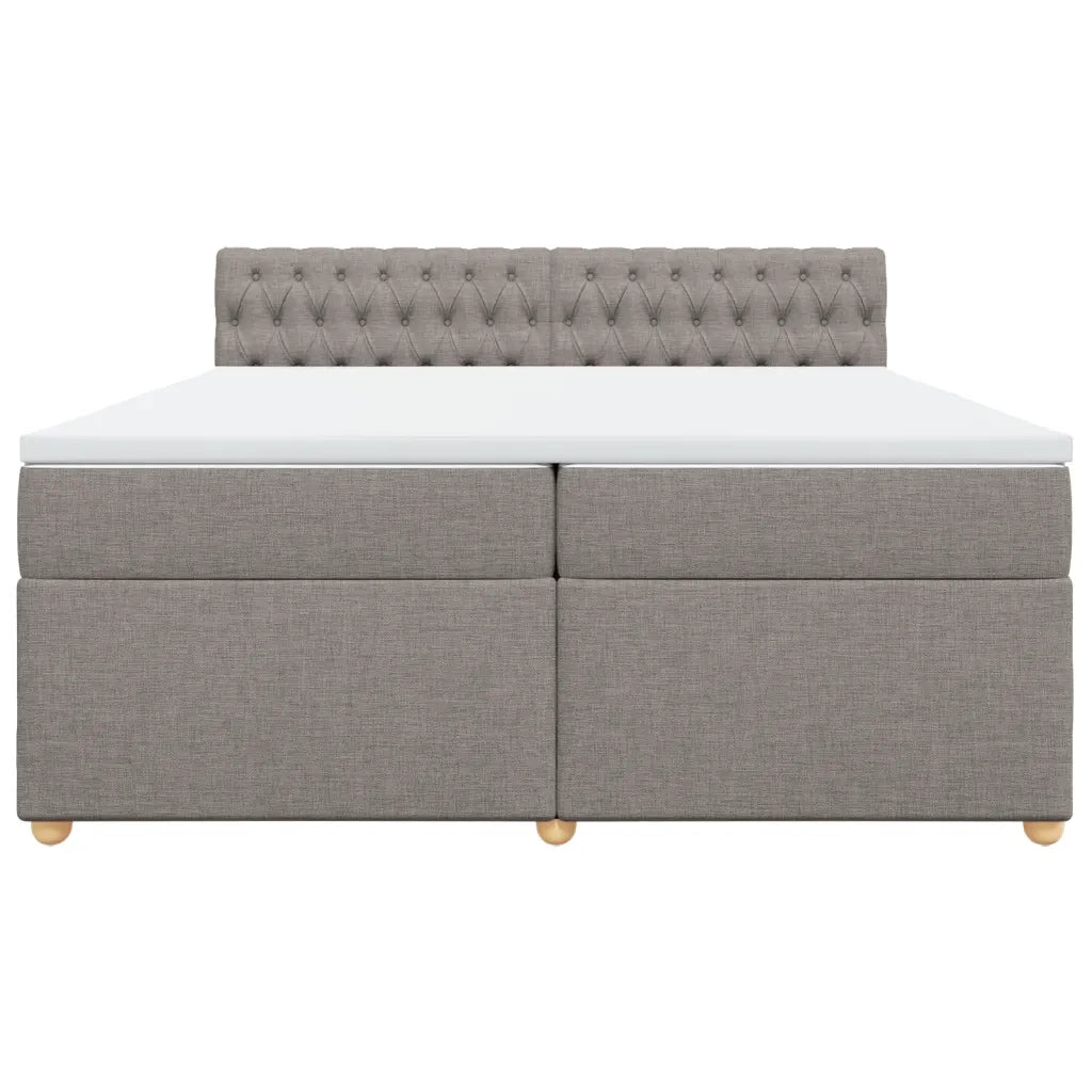 vidaXL Giroletto a Molle con Materasso Tortora 200x200 cm in Tessuto