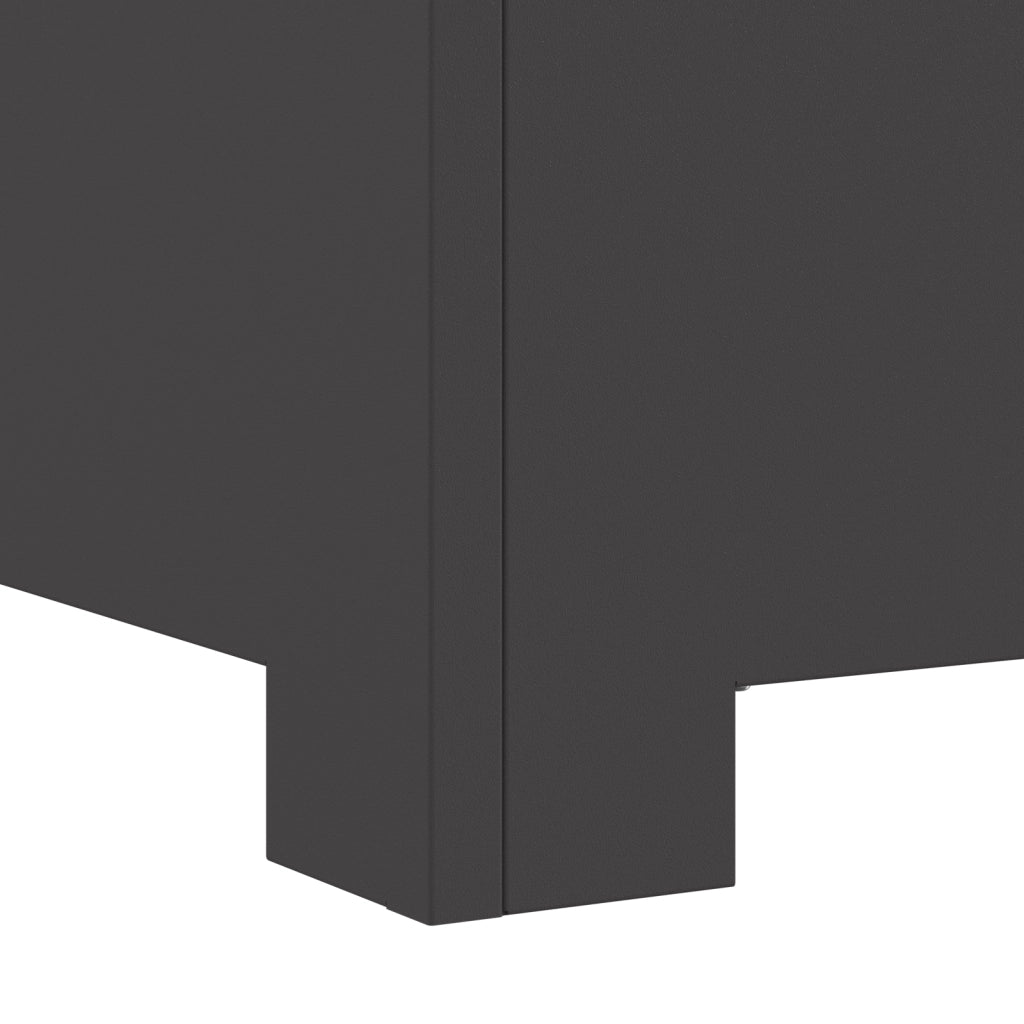 Braciere Quadrato Nero 80x80x40 cm Acciaio