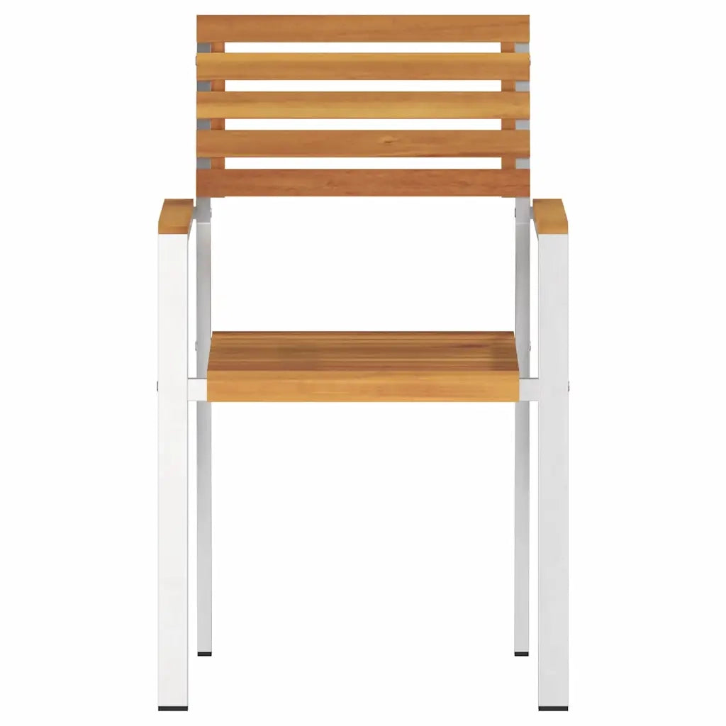 vidaXL Sedia da Giardino 4 pcs Marrone Legno massello di acacia