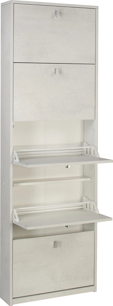 Scarpiera 5 Ante 63x190x18 cm Ossido Bianco