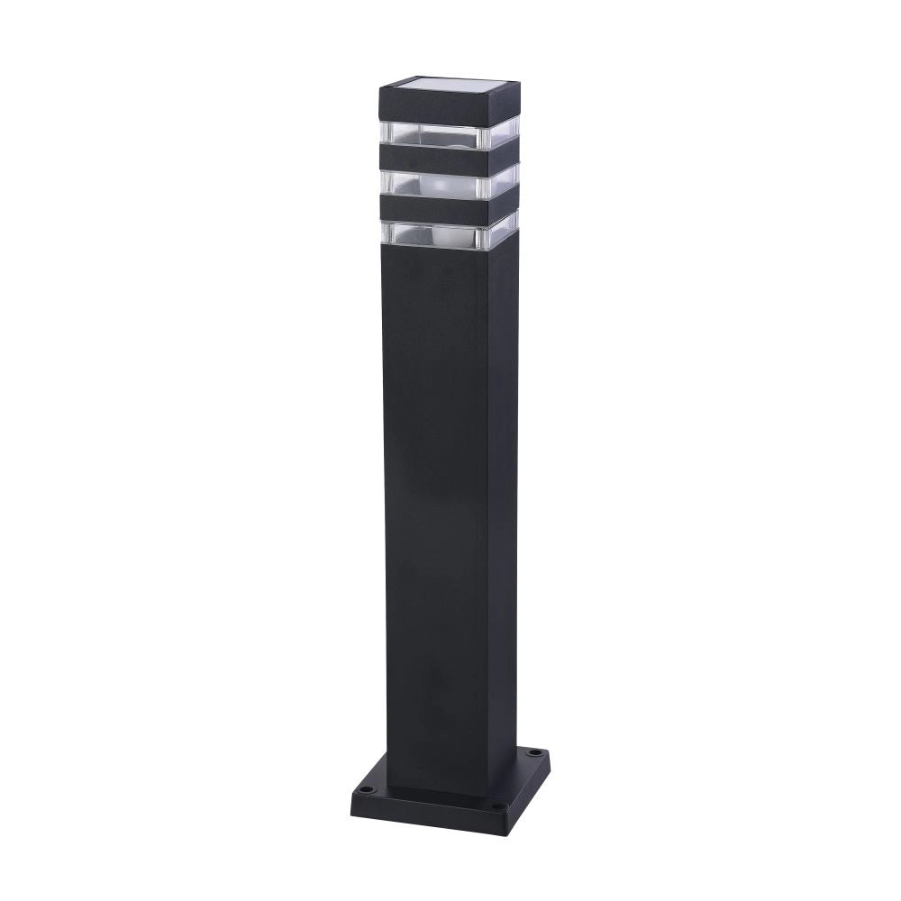 Maytoni Lampada da terra moderna Unter den Linden 1 luce E27 IP54 nero alluminio diffusore plastica trasparente