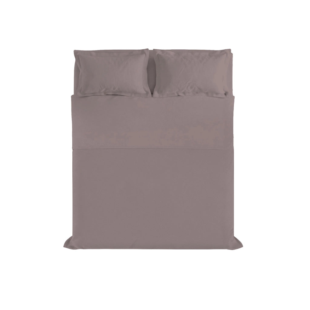Set Lenzuola Sopra Sotto e Federe Matrimoniale Maxi 180x200 cm Linea Cloe in Raso di Cotone Rosa Antico