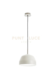 MUG LAMPADARIO A SOSPENSIONE 1 LUCE PICCOLA IN METALLO CREMA ATTACCO E27 D.28CM