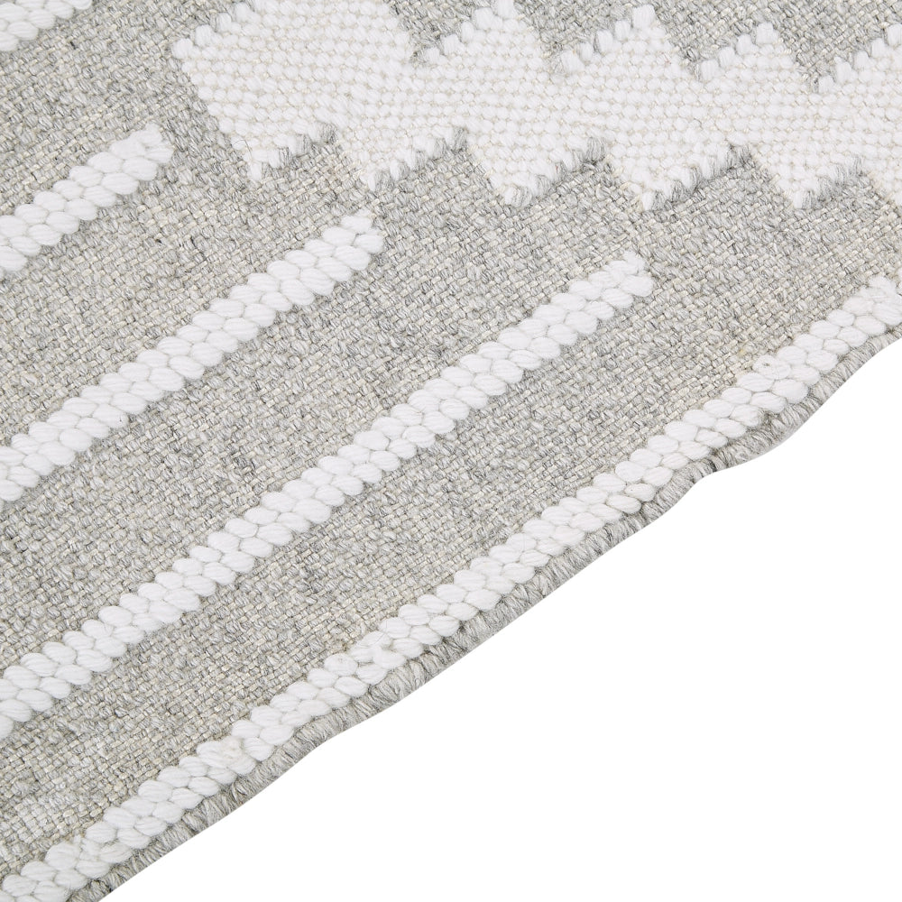 Tappeto grigio e bianco 80 x 150 cm Materiale sintetico Stile indiano per interni e per esterni