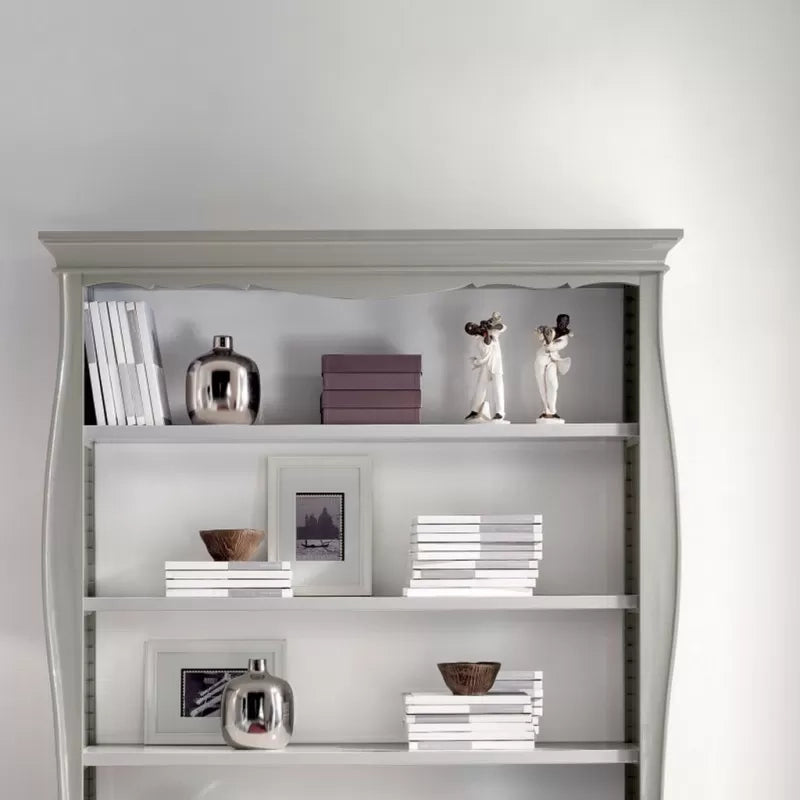 Libreria classica in legno 3 cassetti grigio/bianco 151x47x204 (1383) - Mobili 2G
