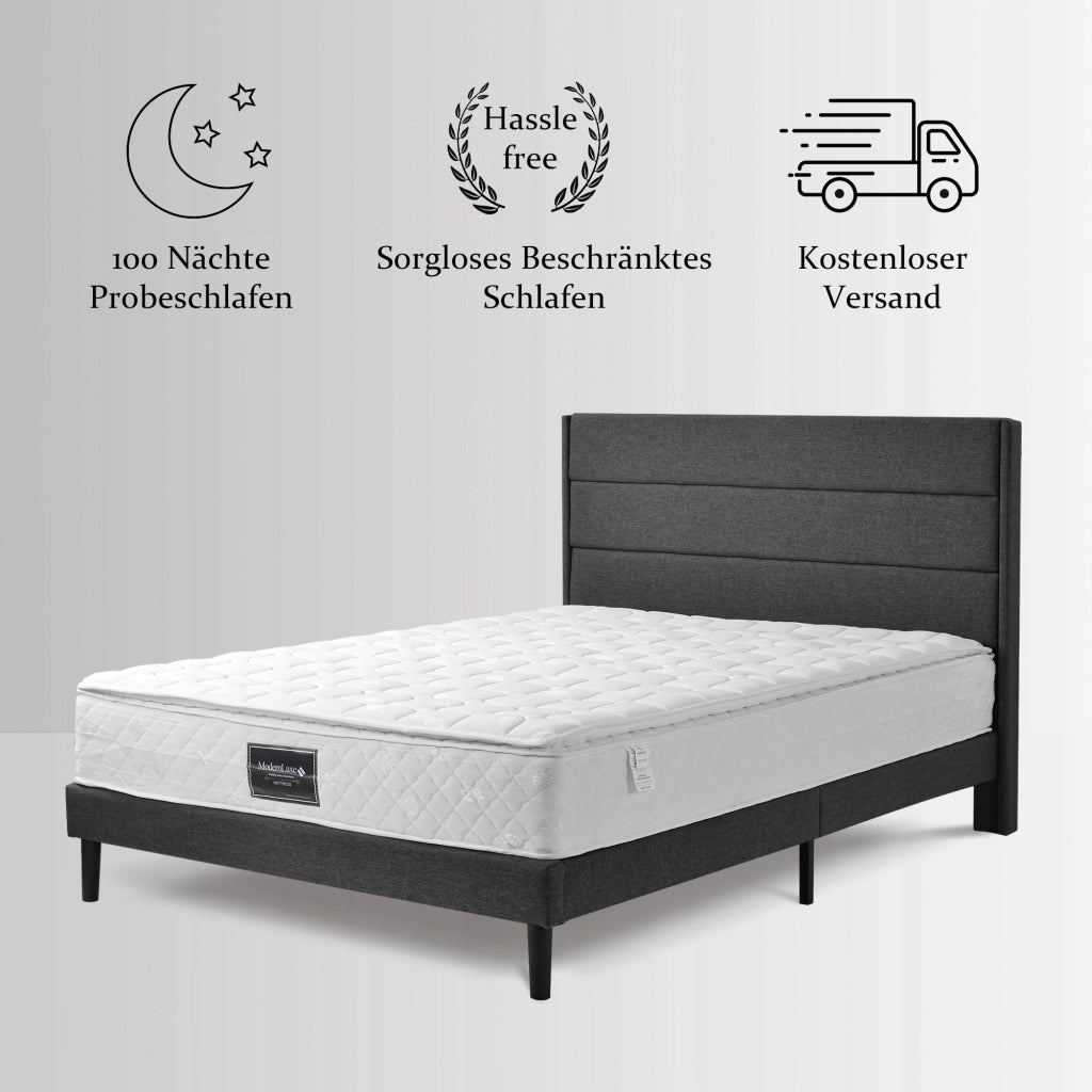Letto matrimoniale 160x200 - Xylo - Con USB-C e materasso incluso