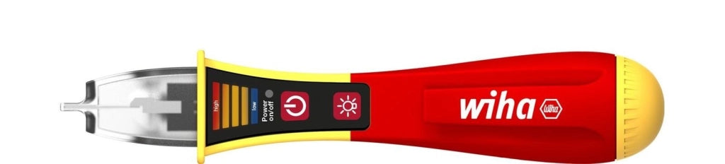 Wiha 43797 25513 Tester di Tensione Senza Contatto 12 1000 V AC con Display Incorporato e Torcia LED colore Rosso Giallo