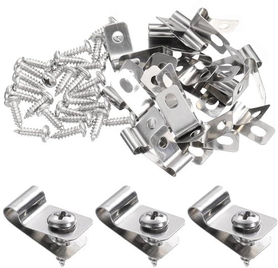 Clips per filo in acciaio inossidabile - 20 pezzi - per fili di 12-16 gauge - per montaggio di attrezzature agricole