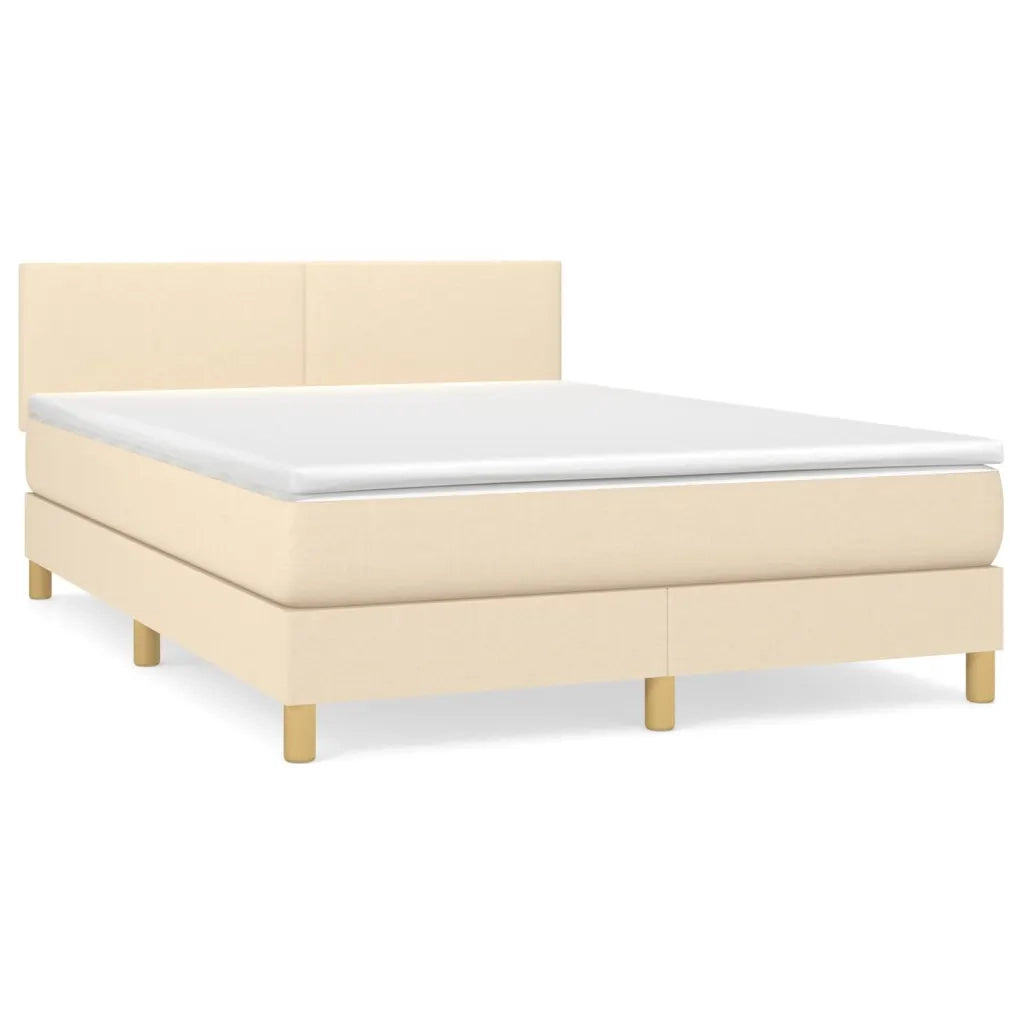 Giroletto a Molle con Materasso Crema 140x200 cm in Tessuto 3140462