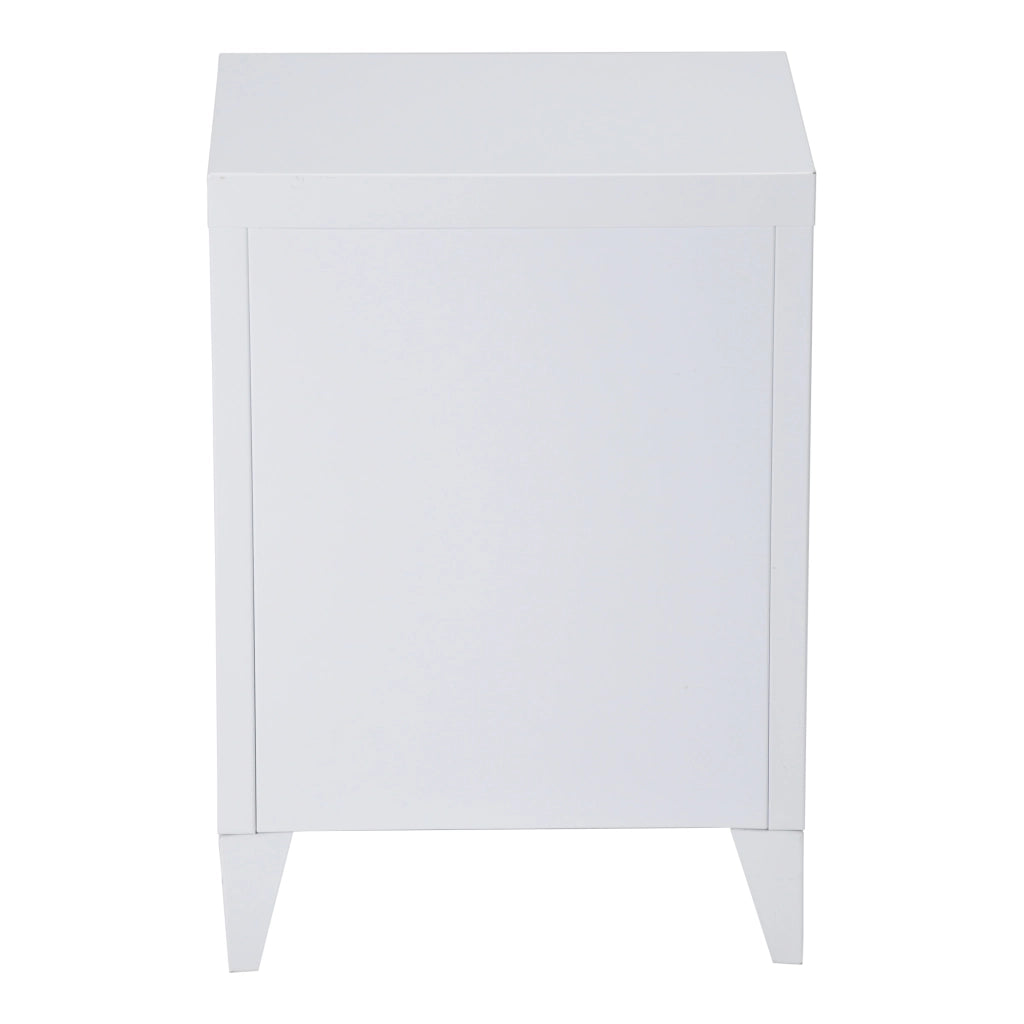 Set di 2 Comodini Inari in Acciaio con Anta - Bianco [en.casa]