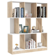 Libreria 8 Ripiani ¨C zephmum ¨C Rovere e Bianco 100x27x124 cm