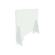 Domo Utility F FRA-190150 Divisore di Protezione in Polistirene Trasparente con Fessura Passa-Documenti 30 cm Autoportante ad Incastro colore Trasparente