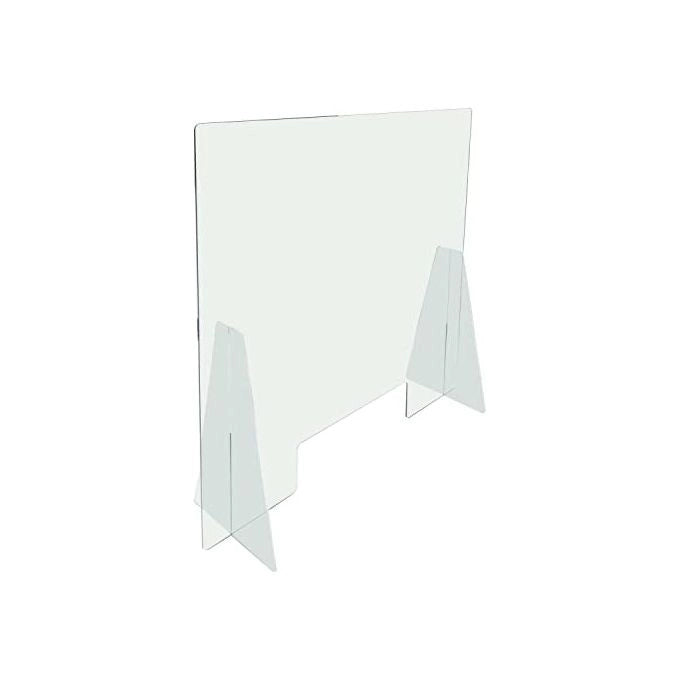 Domo Utility F FRA-190150 Divisore di Protezione in Polistirene Trasparente con Fessura Passa-Documenti 30 cm Autoportante ad Incastro colore Trasparente