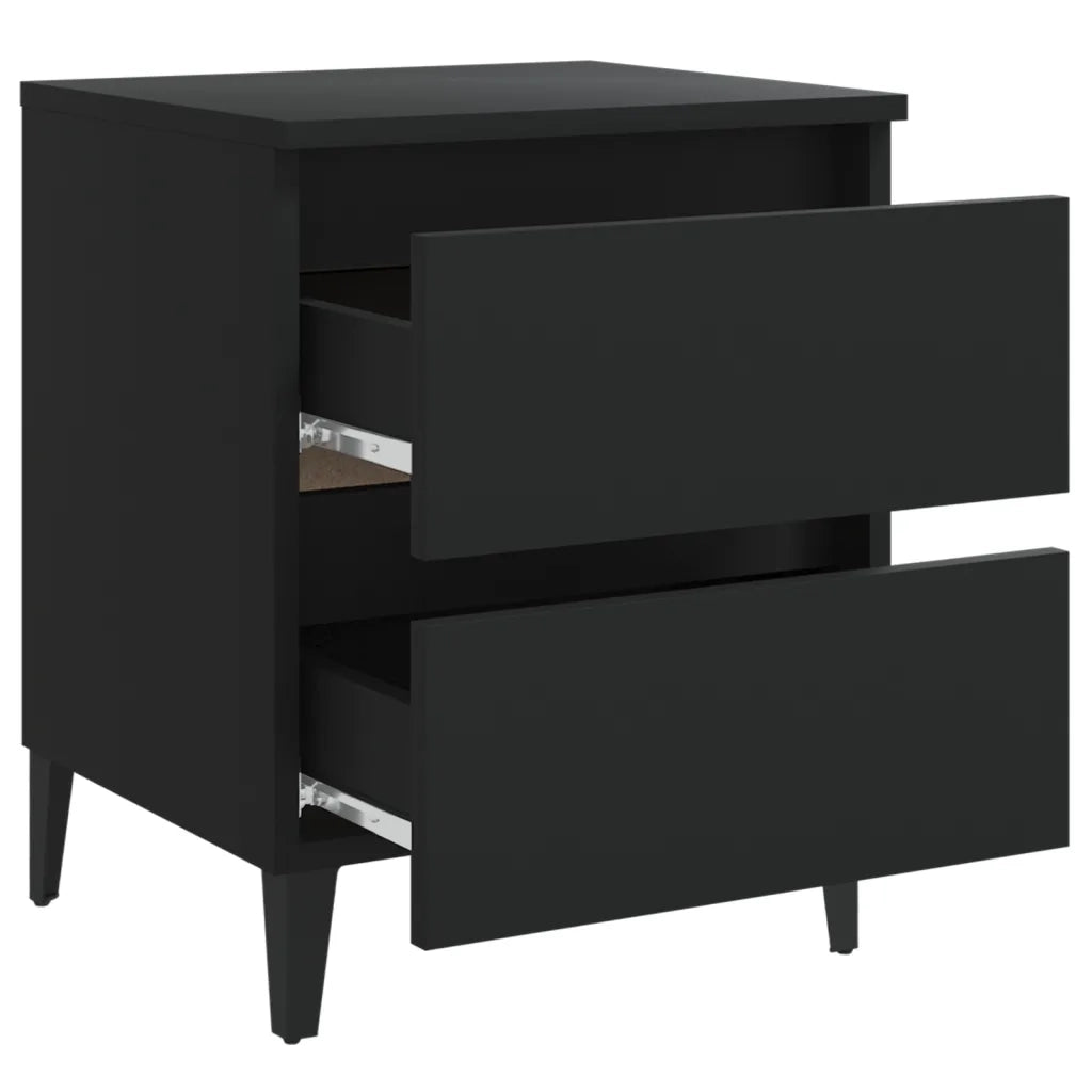 Comodini 2 pz Neri 40x35x50 cm in Truciolato cod mxl 54222