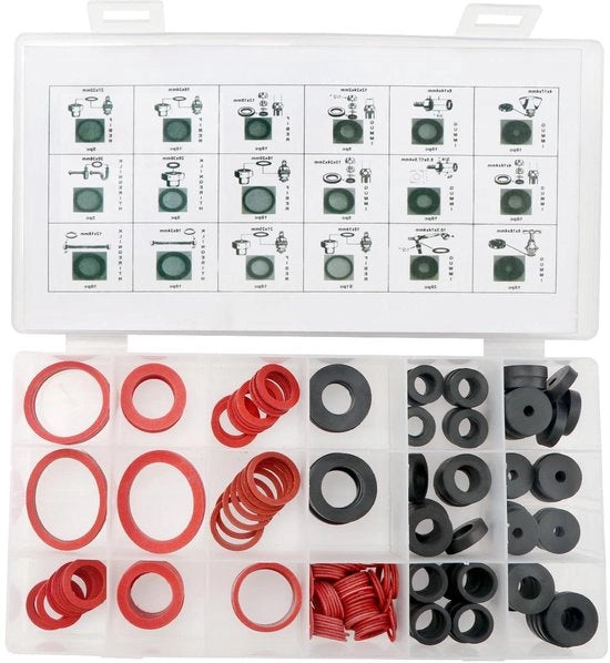 Kit di Afdichting per Tubi di Gomma per Giardino con Assortimento di Slittini per Flessibili e Viti per Vaso di Acciaio per Flessibili per Giardino - 202 pezzi