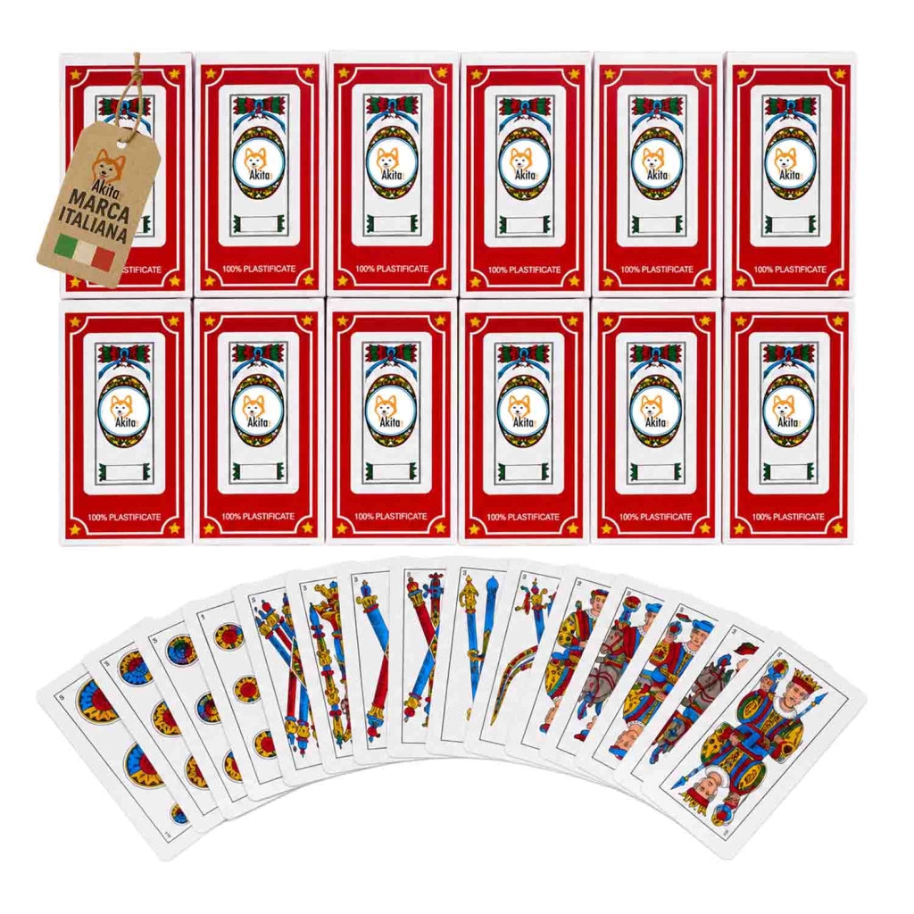 Akitaink 12 Mazzi Carte Trevisane Plastificate da Gioco