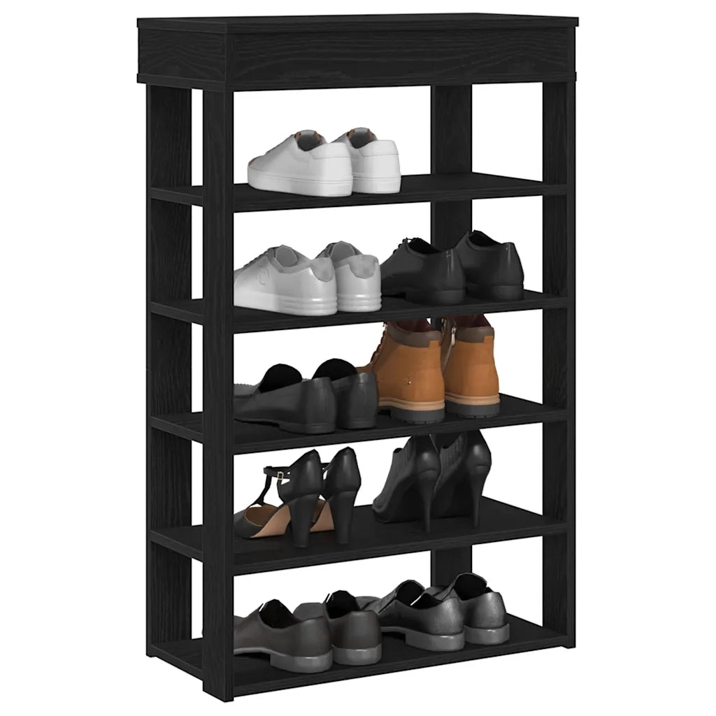 vidaXL Scarpiera Nera 60x30x98 cm in Legno Multistrato