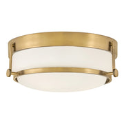 Plafoniera tonda 40cm vetro opale 3xE27 ottone Harper