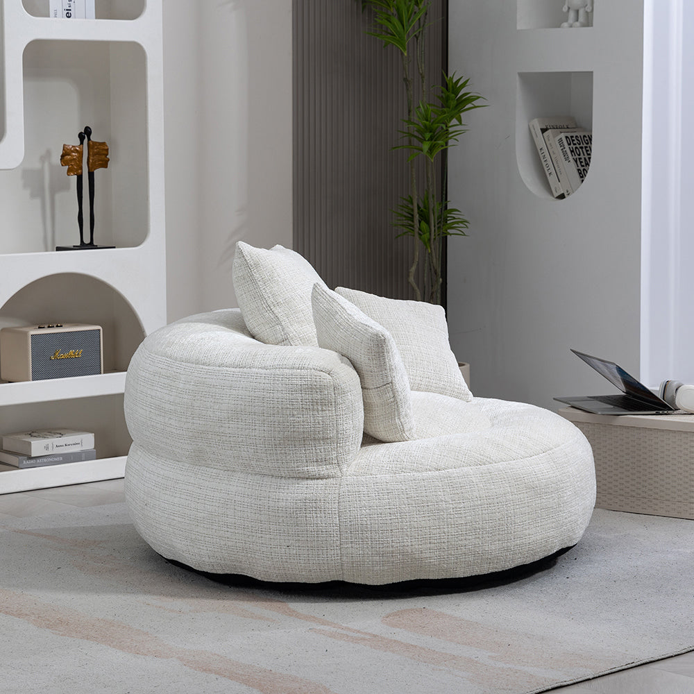 Chaise longue - Xylo - gaming chenille beige con 3 cuscini