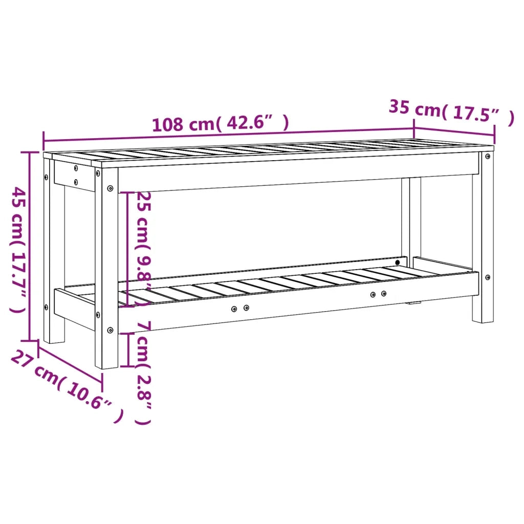 Panchina da Giardino | Panca da Giardino Bianca 108x35x45 cm Legno Massello di Pino