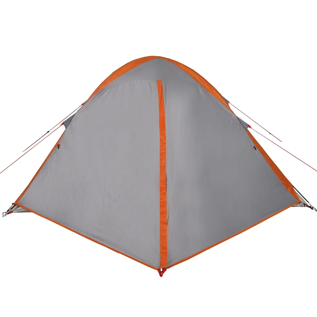 Tenda da Campeggio a Cupola 4 Persone-Tenda per Escursionismo Grigio e Arancione 493087