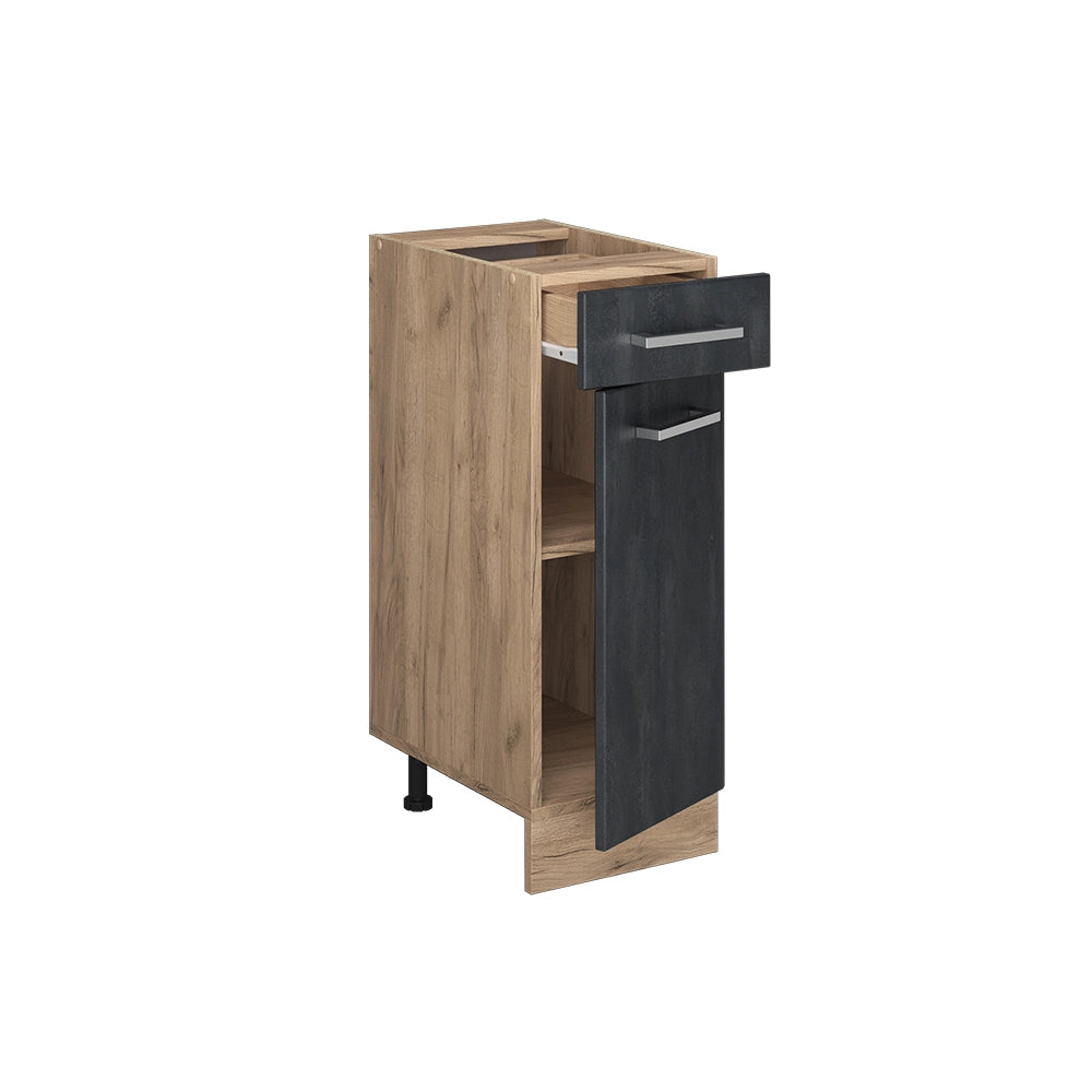 Vicco Mobiletto base per cucina Calcestruzzo nero 30 cm senza piano di lavoro