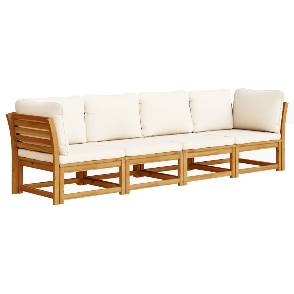Set Salotto da Giardino 4pz con Cuscini Legno Massello Acacia 3214292