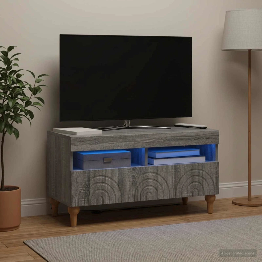 Mobile TV LED Sonoma grigio Legno ingegnerizzato 896341