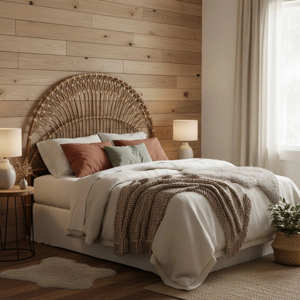 Testiera letto in canna 178x02x127h cm