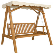 Dondolo da Giardino ¨C zephmum ¨C Legno Massello di Pino Grigio 162x130x185cm