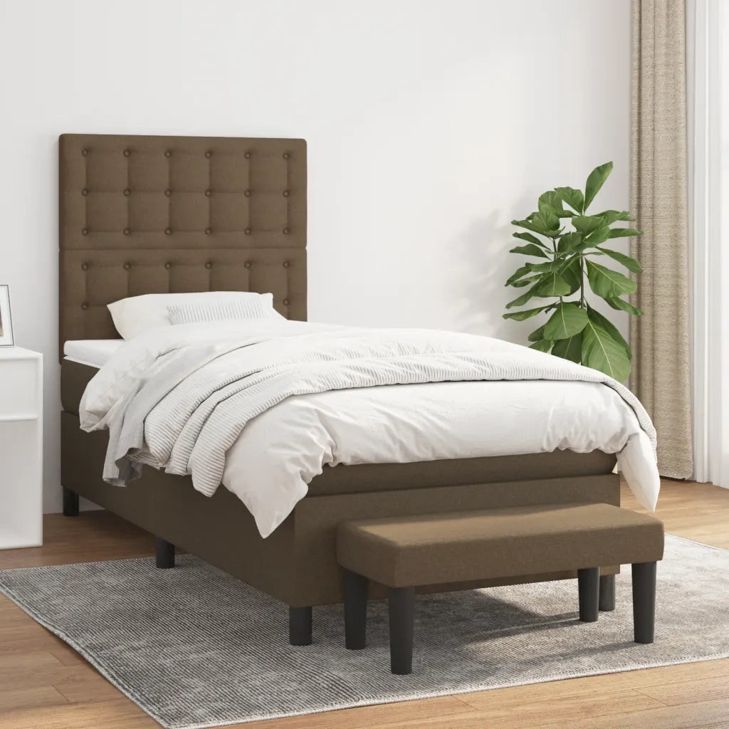 Giroletto a Molle con Materasso Marrone Scuro 80x200 cm Tessuto cod mxl 59454