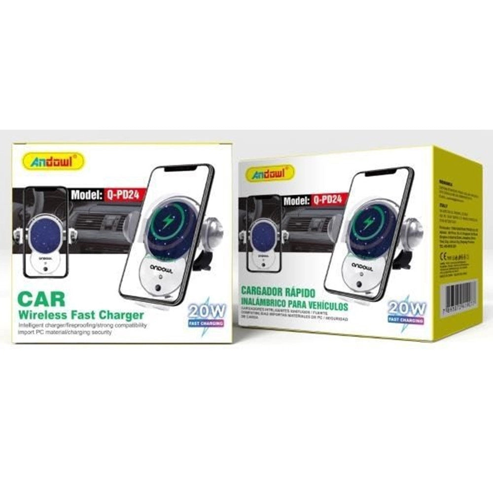Trade Shop - Caricabatterie Caricatore Ricarica Rapida Wireless Magnetico Per Auto Veicoli 20w Q-pd24 -