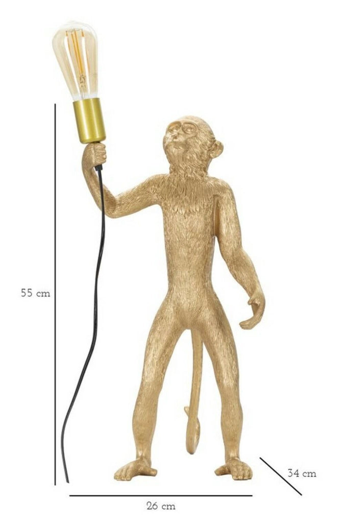 Lampada da tavolo Piet, Luce da scrivania, Luminaria da ufficio, Lampada da lavoro, 26x34 h55 cm, Oro