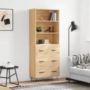 Credenza-Buffet-Armadio da cucina Rovere Sonoma 69,5x34x180 cm in Legno Multistrato 298806