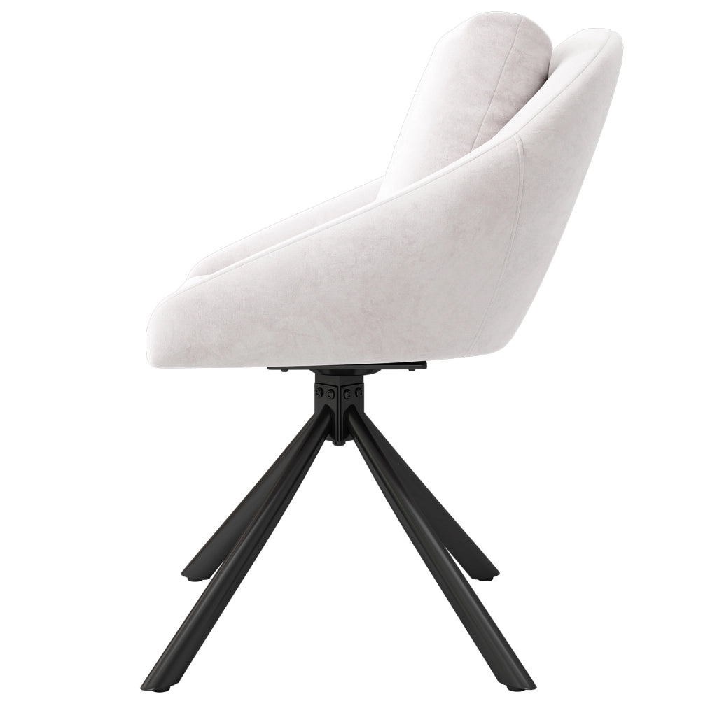 Sedia da pranzo girevole 65x59x79 cm beige in velluto