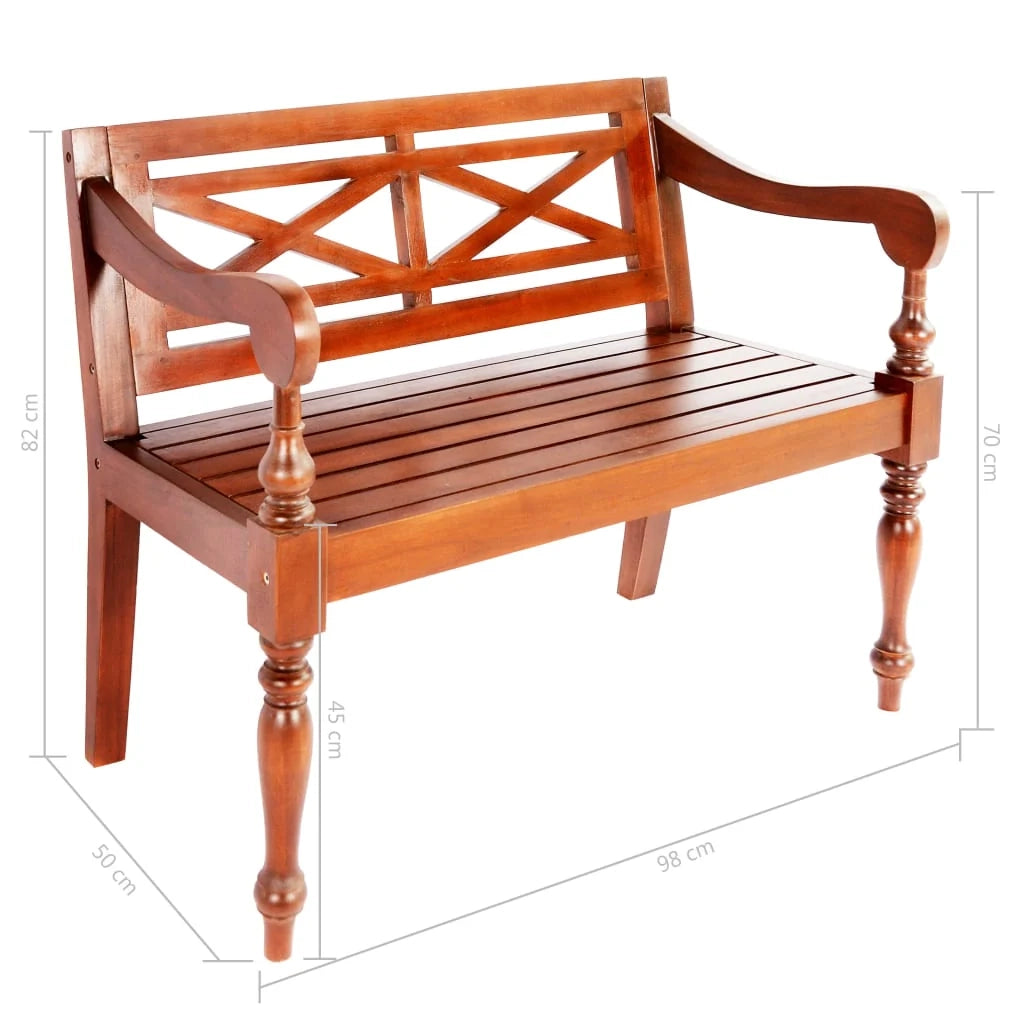 Panca/panca Batavia 98 x 50 x 82 cm legno massello di mogano marrone scuro 02_0010924