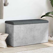 Panca Portaoggetti-Sgabello-Panca con Contenitore Grigio Cemento 82x42x45 cm Legno Multistrato