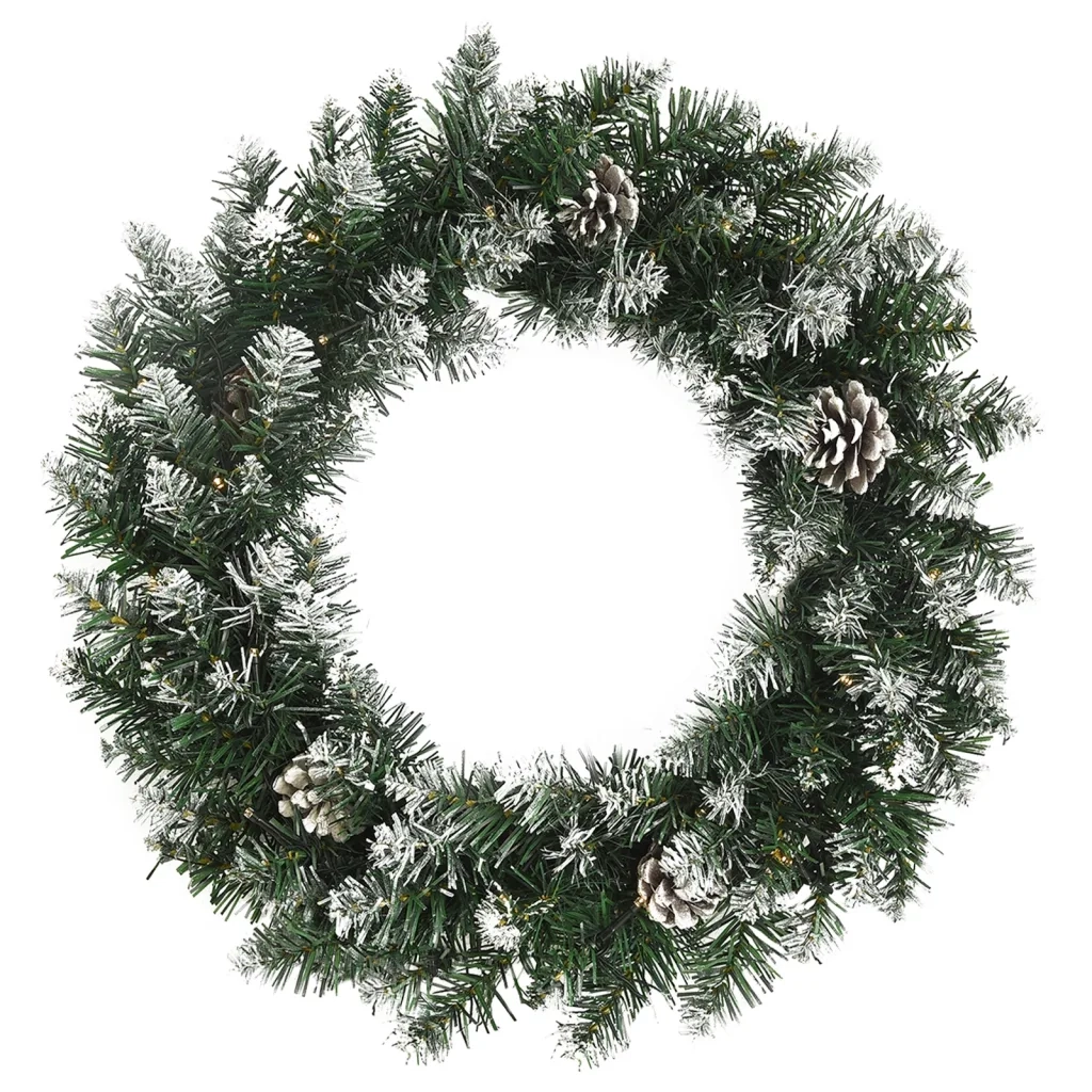 Ghirlanda Natalizia con Luci LED Verde 60 cm PVC 345172