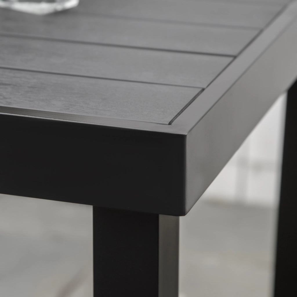 Tavolo da pranzo per 4 persone ¨C zephmum ¨C nero, alluminio, plastica, 78x78x74 cm