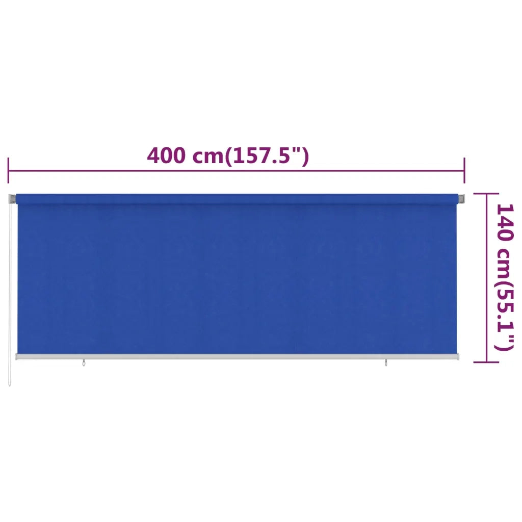 Tenda a Rullo per Esterni 400x140 cm Blu HDPE cod mxl 43221