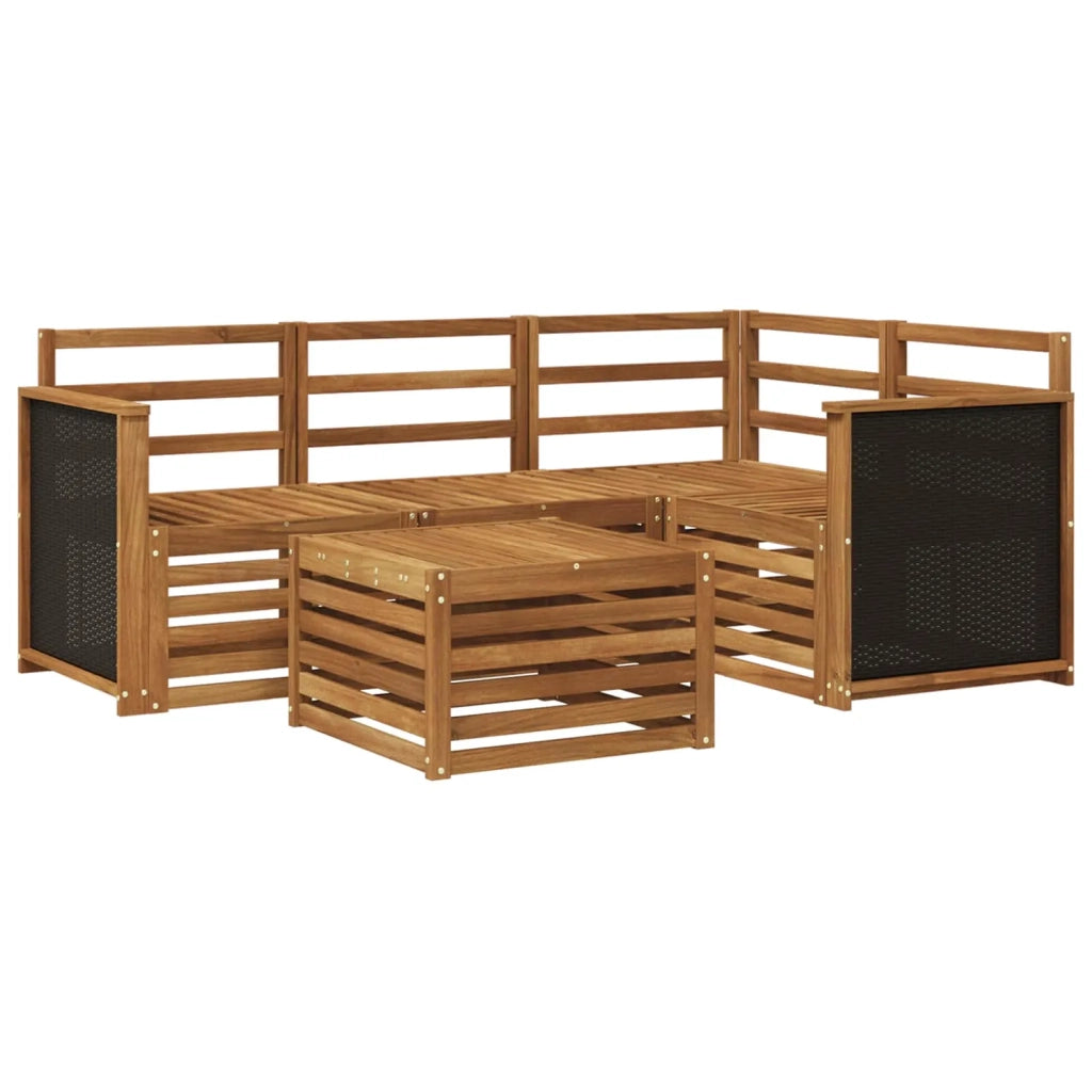 Set di divani da esterno 5 pcs Naturale 59 x 59 x 37 cm