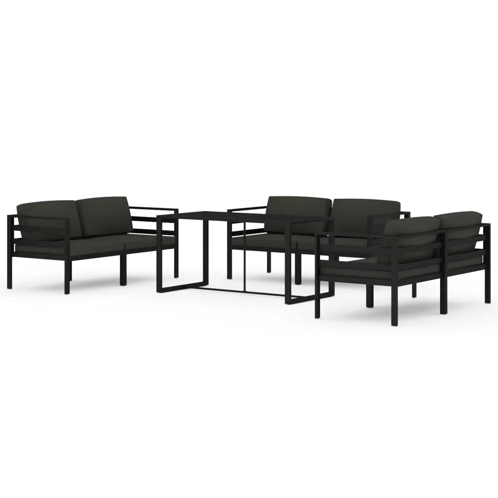 Set Divani da Giardino 7 pz con Cuscini in Alluminio Antracite 3115929