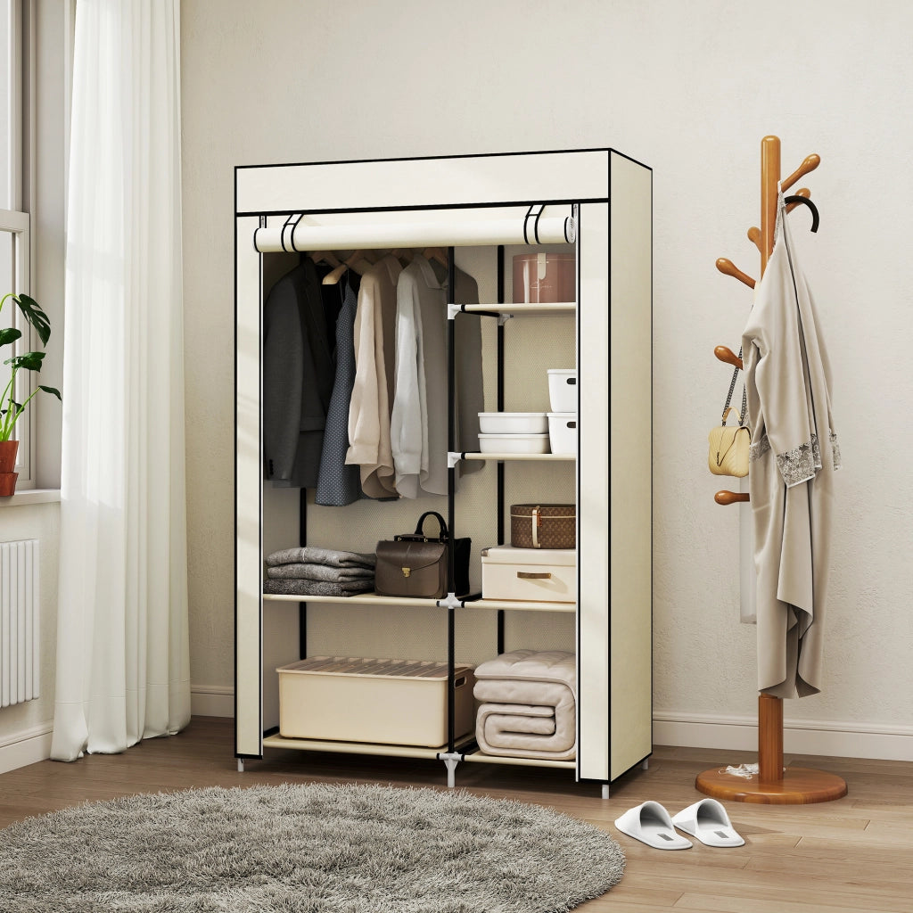 Armadio Guardaroba Portatile ¨C zephmum ¨C 103x43x162.5 cm, Crema