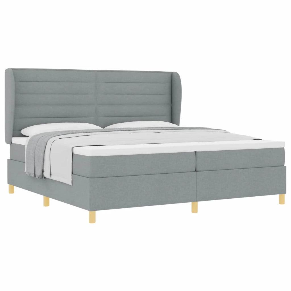 Letto a molle con materasso Grigio chiaro 200 x 200 cm Tessuto 3340711