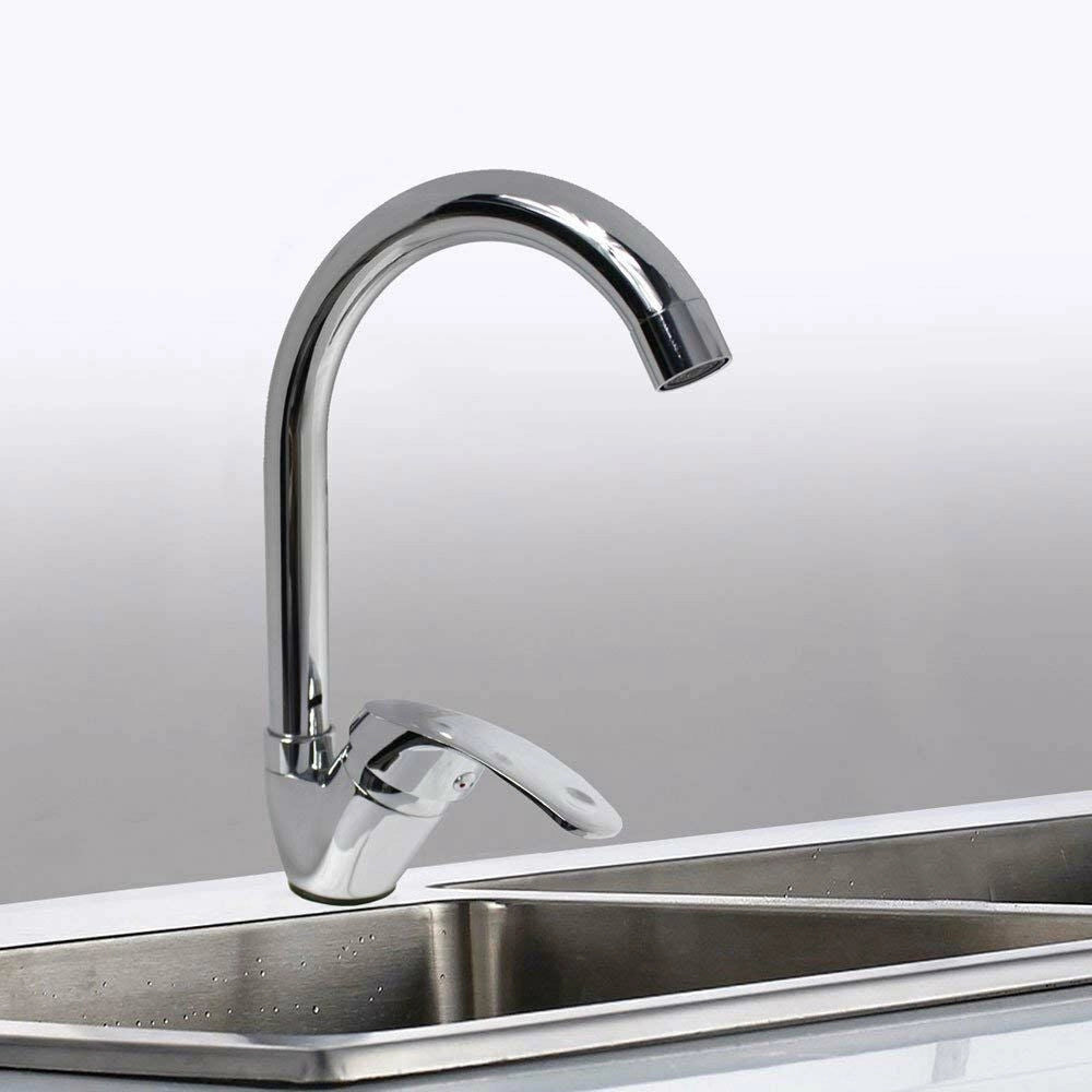 Trade Shop - Rubinetto Per Lavello Da Cucina A Canna Alta Miscelatore In Ottone Cromato 52334 -