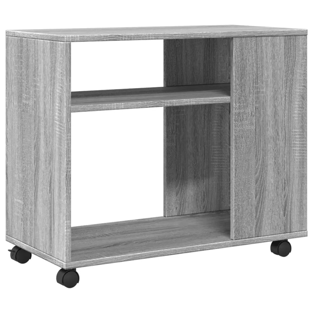 Tavolino con Ruote Grigio Sonoma 70x35x60 cm in Truciolato 853151