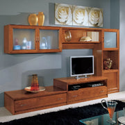 Parete attrezzata classica in legno noce bassano 265x36/60x176 - Mobili 2G