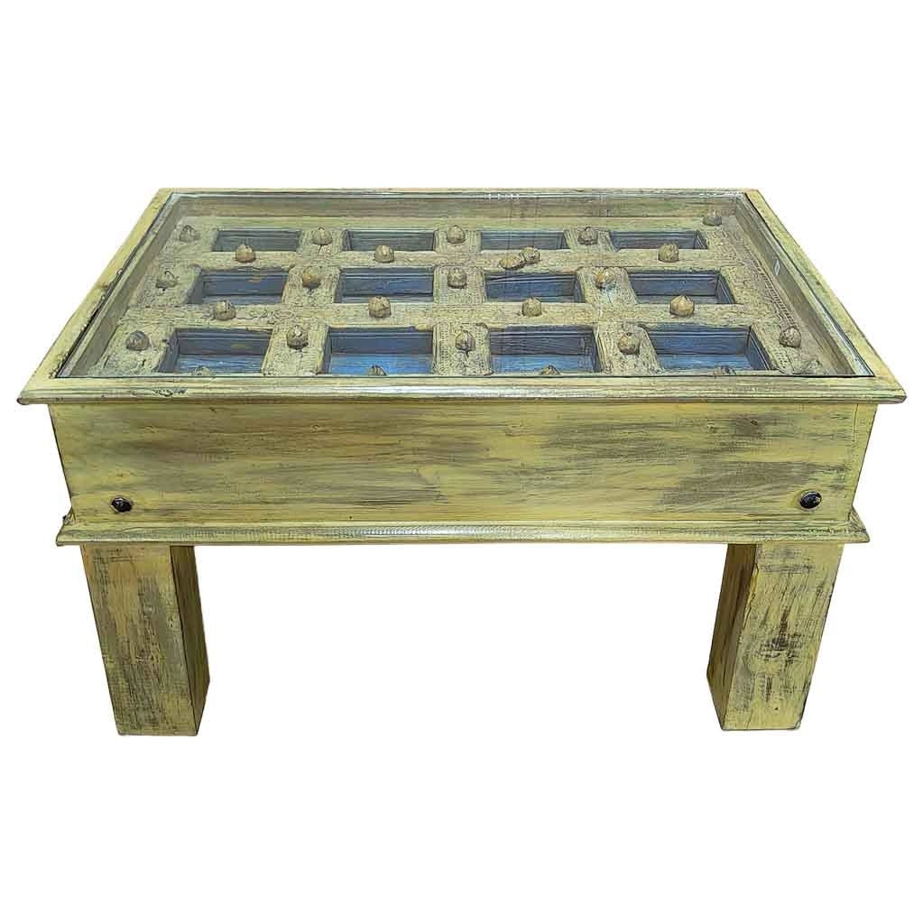 Tavolino da caffè in legno fatto a mano 77x56x45h cm
